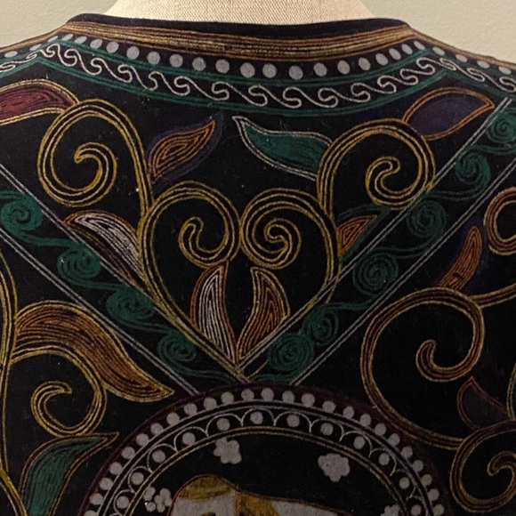 Pabst Blue Ribbon Womens Vest Beautiful Velvet Print w Elephants / Size XXL - Picture 8 of 14